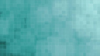 Canlandırılmış Cyan parçacıkları ışık ışınları ile dijital 3D teknolojik siber uzayda uçuyor. Dijital matris geleceksel arkaplanı