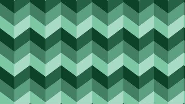 Animated Turquoise Simple Zig Zag Pattern Seamless Background Moving Left — Stock Video