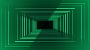 Canlandırılmış Cyan parçacıkları ışık ışınları ile dijital 3D teknolojik siber uzayda uçuyor. Dijital matris geleceksel arkaplanı