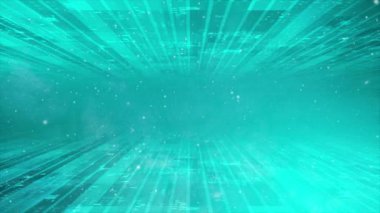Canlandırılmış güzel Cyan renk hareketli parçacıklar fütüristik arkaplan, basit ve zarif arkaplan