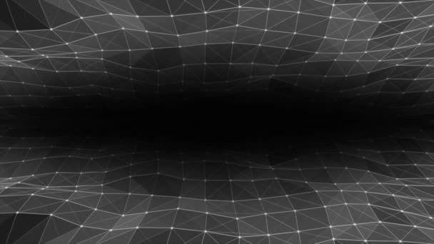 Animated White Color Circular Rings Tech Tunnel Futuristic Pattern Black — Stok Video