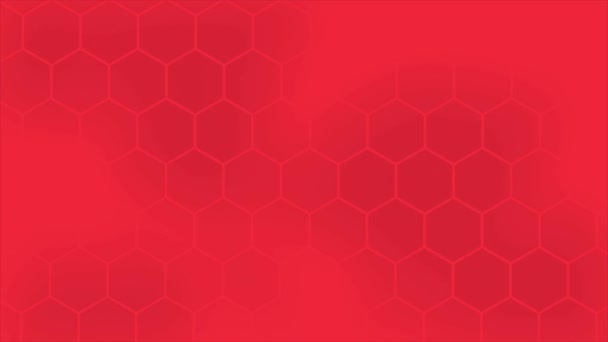 Animado Simple Elegante Color Rojo Patrón Hexagonal Futurista Mínimo Fondo — Vídeos de Stock