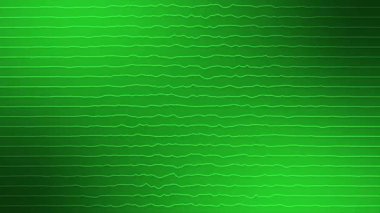Siyah arkaplan üzerinde hareket eden canlandırılmış Soyut Yeşil renkli yatay kıvrımlı çizgiler