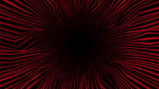 Анімовані Абстрактні Високотехнологічні Паралельні Лінії Чорному Фоні Футуристичний Темний Тунельний — стокове відео