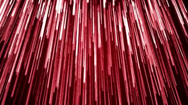 Анимированные Красные Светящиеся Частицы Душ Падает Движущимися Частицами Элегантный Глубокий — стоковое видео