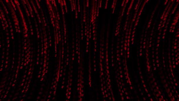Анімований Цифровий Кіберпростір Матричними Номерами Дощу Єднаннями Цифрових Даних Кібер — стокове відео