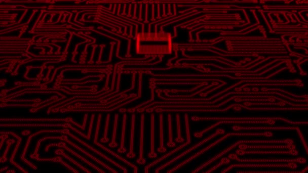 Geanimeerde Tech Printplaat Patroon Technologie Achtergrond Moederbord Circuit Sci Achtergrond — Stockvideo