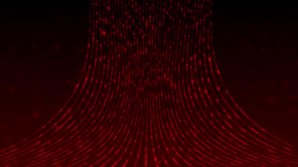 Анімовані Цифрові Потоки Високотехнологічних Даних Через Кіберпростір Сяючий Науково Фантастичний — стокове відео