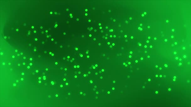 Animado Verde Brillante Brillo Bokeh Partículas Elegante Partículas Fondo Partícula — Vídeo de stock