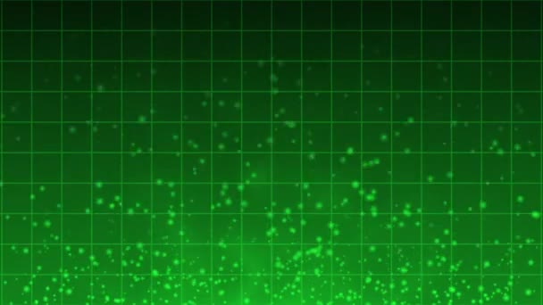 Animated Abstract Futuristic Technology Particles Background Green Particles Grid Background — Vídeo de stock