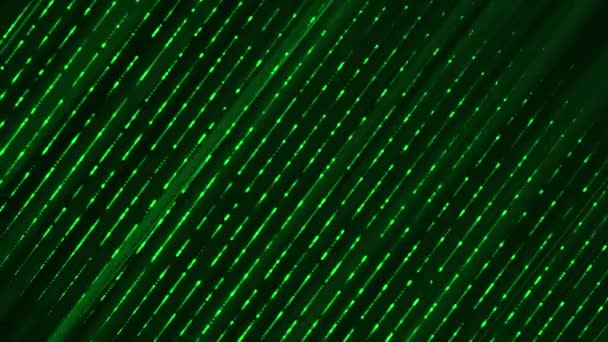 光る粒子でアニメーションされたエレガントなグリーンシームレスな対角線 シンプルな未来的な背景 — ストック動画