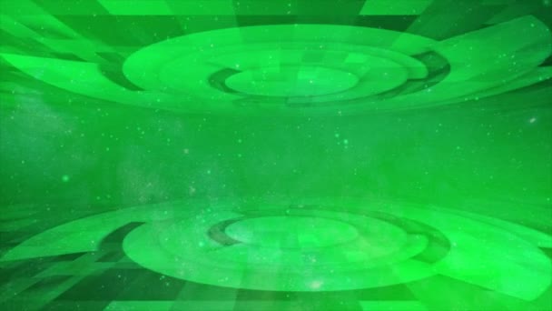 Анимационная Абстрактная Технология Футуристического Концептуального Фона Вращающаяся Концепция Круга Зеленый — стоковое видео