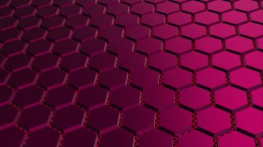 Animasyon yüksek teknoloji 3D altıgen şekilli parlayan ağ gelecekçi teknoloji arka planı