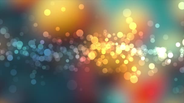 Geanimeerde Kleurrijke Bokeh Bubbels Deeltjes Achtergrond Glanzende Glitter Deeltjes Achtergrond — Stockvideo