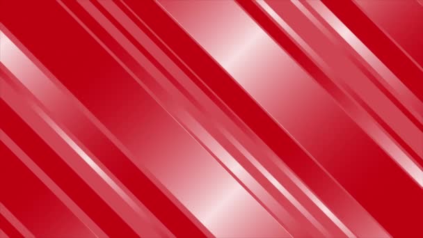 Animierte Rote Farbe Glänzende Diagonale Streifen Minimale Geometrische Schleife Fähig — Stockvideo