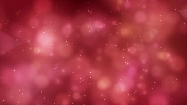 Canlandırılmış Kırmızı Renk Bulanık Bokeh Parçacıkları Soyut Arkaplan — Stok video