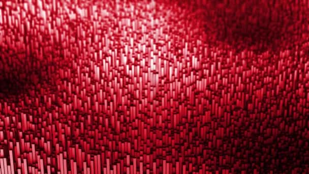 Animerad Röd Färg Rektanglar Bildar Våg Mönster Futuristiska Geometriska Bakgrund — Stockvideo