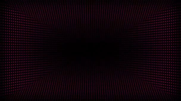 Animasyon Teknolojisi Karanlık Arka Plan Logo Girişi Için Noktalar Izgara — Stok video