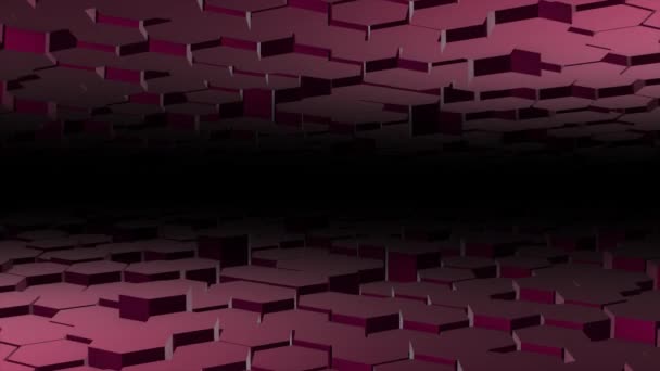 Animowany Heksagon Tech Kształtuje Futurystyczne Tło Technologii — Wideo stockowe