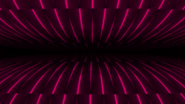 Animerade Tech Magenta Röd Färg Glödande Neon Futuristiska Teknik Linjer — Stockvideo