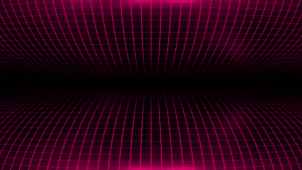 Animiertes Tech Magenta Rotes Quadratisches Muster Futuristisches Technologie Gitter Auf — Stockvideo