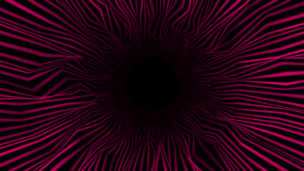 Geanimeerde Abstracte Tech Wiebelen Parallelle Lijnen Zwarte Achtergrond Futuristische Donkere — Stockvideo