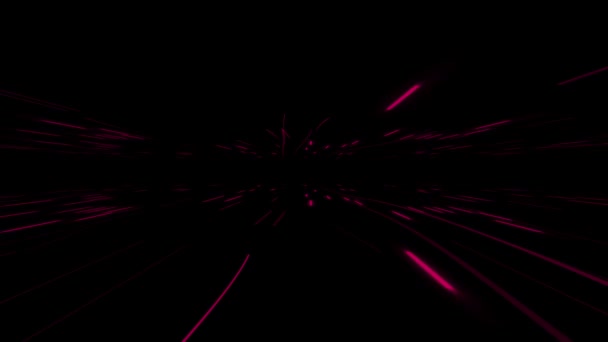 Geanimeerde Tech Futuristische Drijvende Lijnen Donkere Ruimte Achtergrond Magenta Rode — Stockvideo