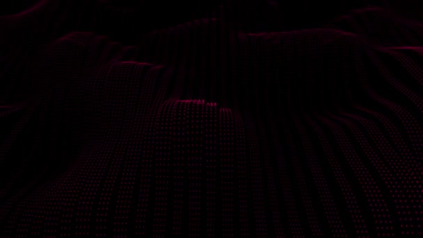애니메이션 마젠타 사이버 빛나는 원활한 애니메이션 디지털 디지털 데이터 입자의 — 비디오