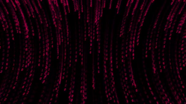 Animated Digital Cyberspace Matrix Numbers Βροχή Και Digital Data Network — Αρχείο Βίντεο