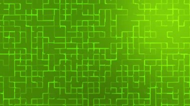 Animasyon kireç yeşili soyut geometrik şekiller teknoloji arka planı, ızgara dokusu teknoloji arka planı
