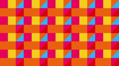 Soyut geometrik şekillere sahip animasyon Çoklu Renksiz desen