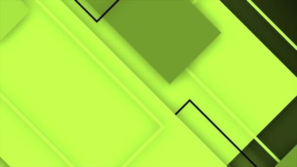 Animated Lime Green Color Diagonal Moving Rectangular Blocks Professional Background — Stock Video