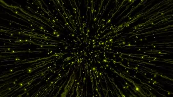 Canlandırılmış Kireç Yeşili Parıldayan Parçacıklar Hareket Arkaplanı — Stok video