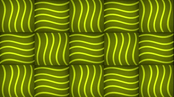Animado Color Verde Lima Digital Cuadrados Azulejos Fondo Con Rayas — Vídeos de Stock