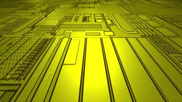 Modèle Animé Chipset Ordinateur Arrière Plan Technologique Futuriste — Video