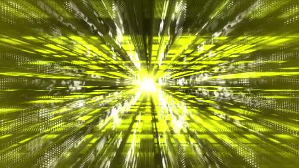 Cal Verde Partículas Flotantes 3Dcyberspace Tecnológico Digital Con Rayos Luz — Vídeos de Stock