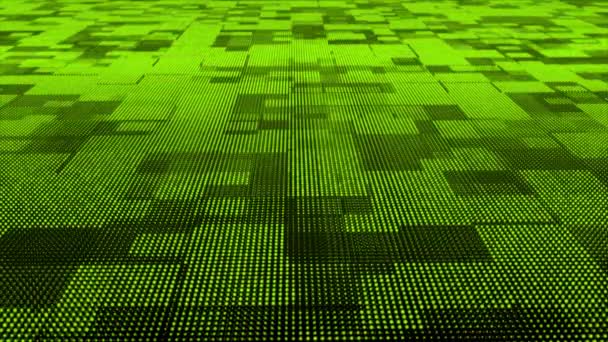 Patrón Caja Cuadrada Partículas Verde Cal Moviendo 3Dtechnology Cyberspace Fondo — Vídeo de stock