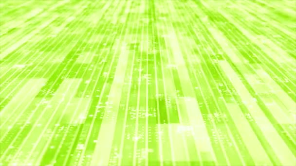 Animatie Limoen Groen Gestreepte Doos Patroon Bewegende Technologie Cyberspace Achtergrond — Stockvideo