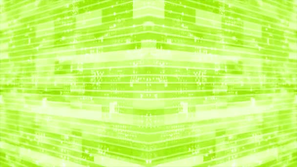 Animované Vápno Zelená Pruhované Box Vzor Pohybutechnologie Kyberprostor Pozadí — Stock video