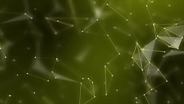 Plesso Verde Lime Animato Connessione Digitale Astratta Puntini Linee Movimento — Video Stock
