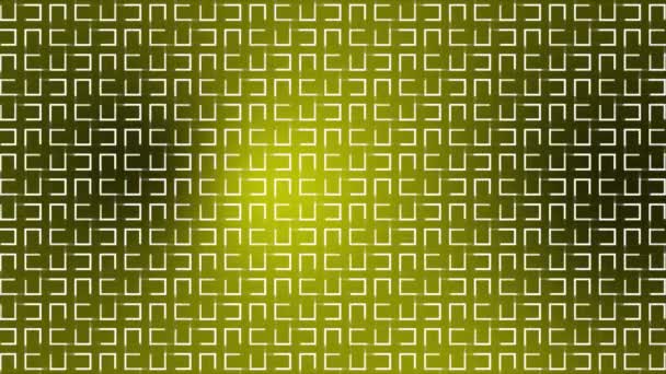 Animated Moving Geometrical Shapes Square Pattern Lime Green Background Digital — Stock Video