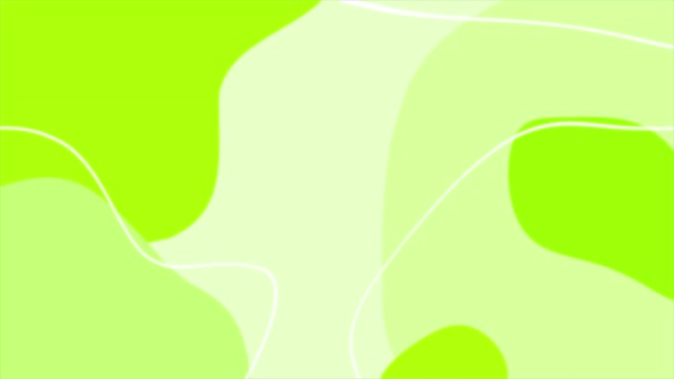 动画石灰绿色抽象形状波浪形图案最小背景最小设计背景最小 — 图库视频影像