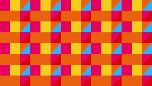 Padrão Sem Costura Multicolor Animado Com Várias Formas Geométricas Abstratas — Vídeo de Stock