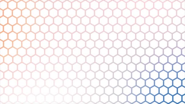 Animado Futurista Azulejos Hexagones Superficie Roja Azul Fondo Hexágono Geométrico — Vídeos de Stock