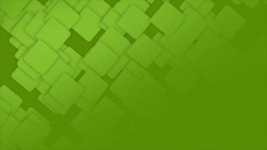 Canlandırılmış basit hareket eden limon yeşili kareler yarı gradyan yeşil arkaplan