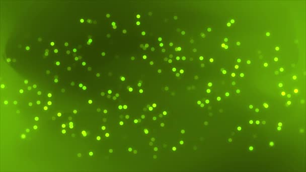 Animasyon Kireç Yeşili Işıldayan Işıltılı Bokeh Parçacıkları Zarif Arkaplan Geleceğin — Stok video