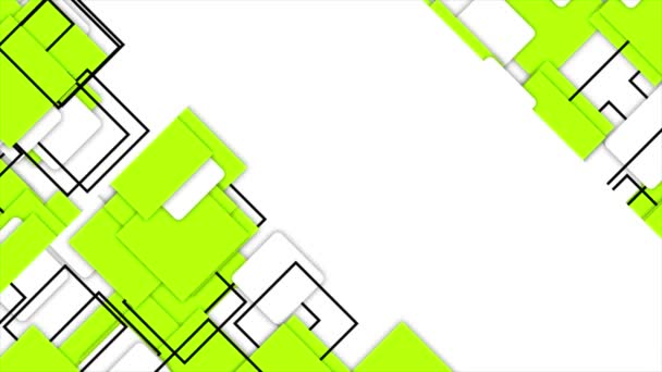Animato Semplice Futuristico Movimento Verde Lime Quadrati Gradiente Geometrico Sfondo — Video Stock