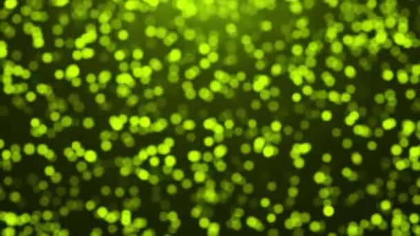 Animado Hermosas Partículas Brillo Verde Cal Que Caen Partículas Parpadeantes — Vídeos de Stock