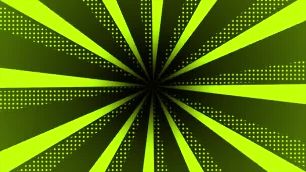 Animerad Modern Komisk Stil Central Koncentrerad Roterande Linjer Lime Grön — Stockvideo