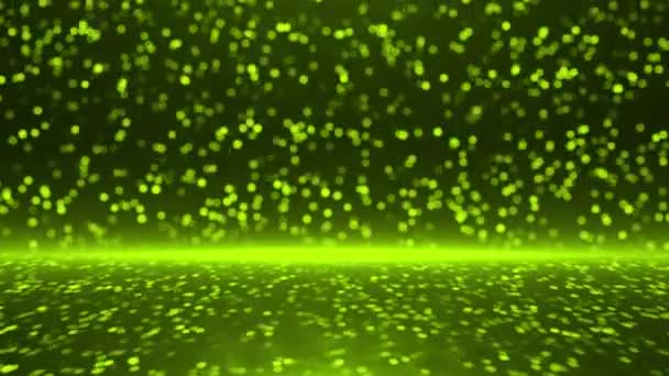 Анимация Красивый Зеленый Лайм Блестки Падающие Частицы Мерцающие Частицы Черном — стоковое видео